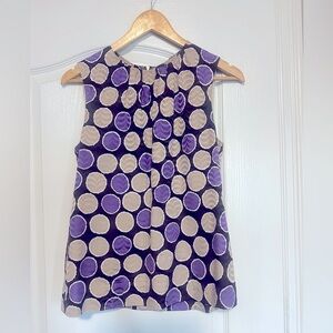 Tory Burch Silk Jacquard Gathered Neck Top